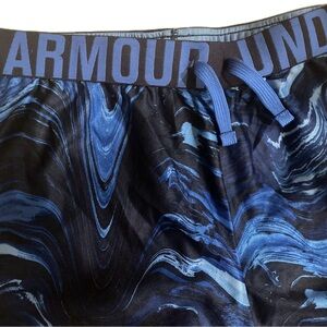 Girls Youth Under Armour Navy and Black Swirl Shorts